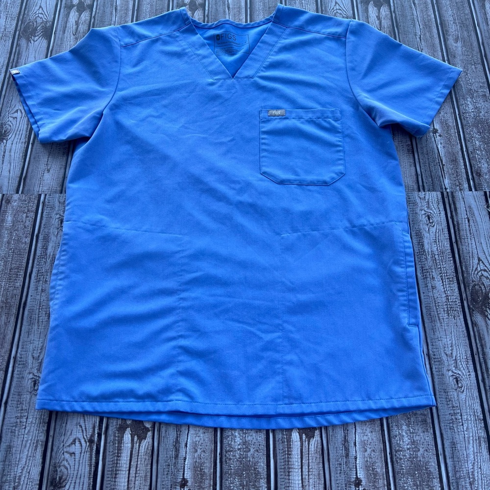 FIGS Men's Small Technical Collection Scrub Top Blue‎